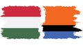 Chagos and Hungary grunge flags connection vector Royalty Free Stock Photo