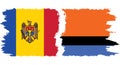 Chagos and Moldova grunge flags connection vector Royalty Free Stock Photo