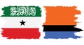 Chagos and Somaliland grunge flags connection vector Royalty Free Stock Photo