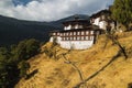 Chagri Cheri Dorjeden Monastery, the famous Buddhist monastery near capital Thimphu in Bhutan, Himalayas. Built in 1620. Royalty Free Stock Photo