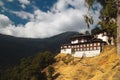 Chagri Cheri Dorjeden Monastery, the famous Buddhist monastery near capital Thimphu in Bhutan, Himalayas. Built in 1620. Royalty Free Stock Photo