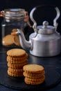 Chai biscuit-Indian nasala tea served with cookies Royalty Free Stock Photo