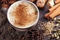 Chai Latte Ingredients Tea Cup Royalty Free Stock Photo