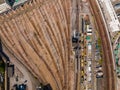 Top down view of the train track in Hong Kong city Royalty Free Stock Photo