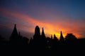 Chai Watthanaram Temple Ayutthaya Silhouette Evening