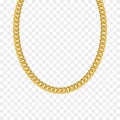Gold chain isolated. Vector necklace Royalty Free Stock Photo