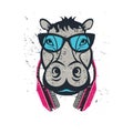 HIPSTER hippo print for t-shirt