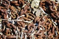 Chain on the beach, abstract background Royalty Free Stock Photo