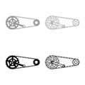 Chain bicycle link bike motorcycle two element crankset cogwheel sprocket crank length with gear for bicycle cassette system bike