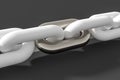 Chain with blank background, concept of digital security, 3d rendering