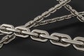 Chain with blank background, concept of digital security, 3d rendering