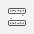 Chain in Blocks with Arrows vector Blockchain outline icon