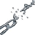 Chain breaking broken link disconnected Connection Royalty Free Stock Photo