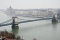 The Chain bridge in Budapest Royalty Free Stock Photo