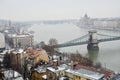 The Chain bridge in Budapest Royalty Free Stock Photo