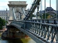 The Chain bridge in Budapest in diminishing perspective Royalty Free Stock Photo