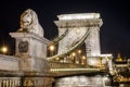 The Chain Bridge in Budapest in the evening. Sightseeing in Hungary Royalty Free Stock Photo