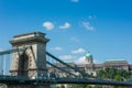 Chain bridge Budapest Hungary with castle hill Royalty Free Stock Photo