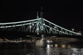 Chain Bridge, Budapest, Hungary, night Royalty Free Stock Photo
