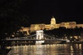 Chain Bridge, Budapest, Hungary, night Royalty Free Stock Photo