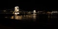 Chain bridge in budapest at night