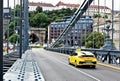 the Chain bridge in Budapest with the Tunnel entrance. famous landmark and popular tourist attraction