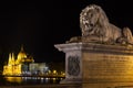 Chain Bridge Budapest and a view on Parliament