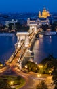 Chain Bridge and Danbue in the night, Budapest Royalty Free Stock Photo