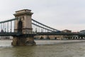 Chain bridge on Danube river in Budapest