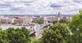 Chain bridge on Danube river in Budapest city. Hungary. Urban landscape panorama with old buildings Royalty Free Stock Photo