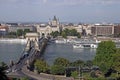 Chain bridge on Danube river Budapest Royalty Free Stock Photo