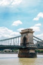 Chain bridge on danube river in Budapest, Hungary Royalty Free Stock Photo