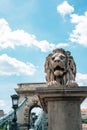 Chain bridge on danube river in Budapest, Hungary Royalty Free Stock Photo