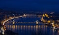 Chain bridge Hungary Budapest at night