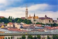 Chain Bridge Lion Matthias Church Budapest Hungary Royalty Free Stock Photo