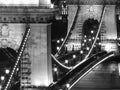 Chain Bridge at night (Budapest, Black and White) Royalty Free Stock Photo