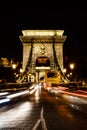 Chain Bridge at night with Light Trails