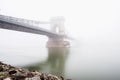 Chain Bridge over the Danube and a boat in Budapest, Hungary Royalty Free Stock Photo