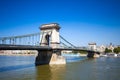 Chain Bridge over Danube river, Budapest cityscape Royalty Free Stock Photo