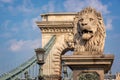 Chain bridge over the Danube river in Budapest Hungary Royalty Free Stock Photo