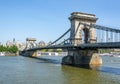 Chain Bridge over Danube river, Budapest, Hungary Royalty Free Stock Photo
