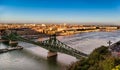 Chain Bridge over the Danube River in Budapest, Hungary Royalty Free Stock Photo