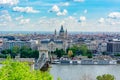 Chain Bridge over Danube river and St. Stephen`s Basilica, Budapest, Hungary Royalty Free Stock Photo