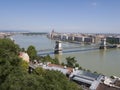 Chain bridge over river Danube Royalty Free Stock Photo