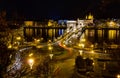 Chain bridge and St. Stephen night view, Budapest