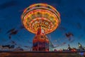 Chain carusel of Munichs Oktoberfest at the famous Theresienwiese. Royalty Free Stock Photo