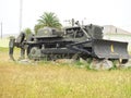 Chain caterpillar CAT military vehicle in Espinho Royalty Free Stock Photo