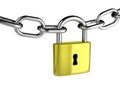 Chain with a Closed Padlock Royalty Free Stock Photo