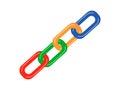 Chain of 4 colors. Value chain consists of 4 links. vector Royalty Free Stock Photo