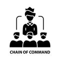 chain of command icon, black vector sign with editable strokes, concept illustration